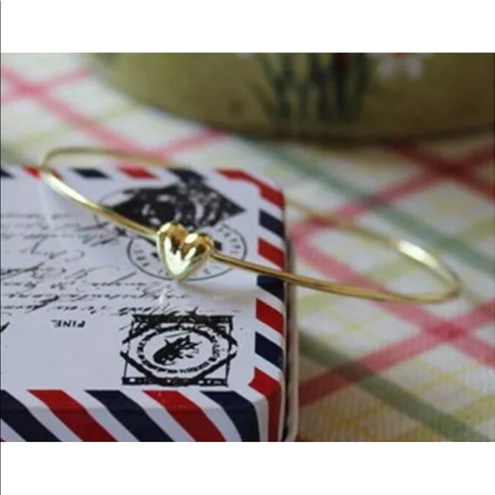 💛 Gold Dipped Heart Bangle 💛 - Picture 3 of 5